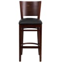 Flash Furniture XU-DG-W0094BAR-WAL-BLKV-GG Bar Stool w/ Solid Back & Black Vinyl Seat, Walnut thumbnail 4
