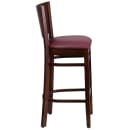 Flash Furniture XU-DG-W0094BAR-WAL-BURV-GG Bar Stool w/ Solid Back & Burgundy Vinyl Seat, Walnut thumbnail 2