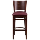 Flash Furniture XU-DG-W0094BAR-WAL-BURV-GG Bar Stool w/ Solid Back & Burgundy Vinyl Seat, Walnut thumbnail 4
