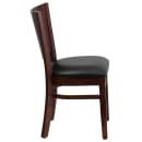 Flash Furniture XU-DG-W0094B-WAL-BLKV-GG Restaurant Chair w/ Solid Back & Black Vinyl Seat - Beechwood Frame, Walnut Finish thumbnail 3