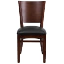 Flash Furniture XU-DG-W0094B-WAL-BLKV-GG Restaurant Chair w/ Solid Back & Black Vinyl Seat - Beechwood Frame, Walnut Finish thumbnail 5