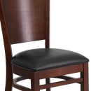 Flash Furniture XU-DG-W0094B-WAL-BLKV-GG Restaurant Chair w/ Solid Back & Black Vinyl Seat - Beechwood Frame, Walnut Finish thumbnail 7