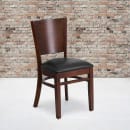 Flash Furniture XU-DG-W0094B-WAL-BLKV-GG Restaurant Chair w/ Solid Back & Black Vinyl Seat - Beechwood Frame, Walnut Finish thumbnail 9