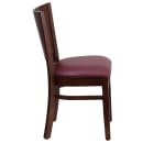 Flash Furniture XU-DG-W0094B-WAL-BURV-GG Restaurant Chair w/ Solid Back & Burgundy Vinyl Seat - Beechwood Frame, Walnut Finish thumbnail 3