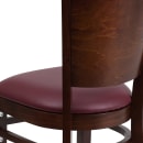 Flash Furniture XU-DG-W0094B-WAL-BURV-GG Restaurant Chair w/ Solid Back & Burgundy Vinyl Seat - Beechwood Frame, Walnut Finish thumbnail 8