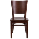 Flash Furniture XU-DG-W0094B-WAL-WAL-GG Restaurant Chair w/ Solid Back - Beechwood, Walnut Finish thumbnail 4
