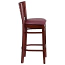 Flash Furniture XU-DG-W0108BBAR-MAH-BURV-GG Bar Stool w/ Slat Back & Burgundy Vinyl Seat, Mahogany thumbnail 2