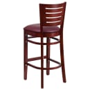 Flash Furniture XU-DG-W0108BBAR-MAH-BURV-GG Bar Stool w/ Slat Back & Burgundy Vinyl Seat, Mahogany thumbnail 3