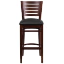 Flash Furniture XU-DG-W0108BBAR-WAL-BLKV-GG Bar Stool w/ Slat Back & Black Vinyl Seat, Walnut thumbnail 4