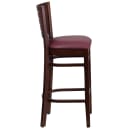 Flash Furniture XU-DG-W0108BBAR-WAL-BURV-GG Bar Stool w/ Slat Back & Burgundy Vinyl Seat, Walnut thumbnail 2