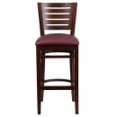 Flash Furniture XU-DG-W0108BBAR-WAL-BURV-GG Bar Stool w/ Slat Back & Burgundy Vinyl Seat, Walnut thumbnail 4