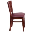 Flash Furniture XU-DG-W0108-MAH-BURV-GG Restaurant Chair w/ Slat Back & Burgundy Vinyl Seat - Beechwood Frame, Mahogany Finish thumbnail 2