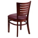 Flash Furniture XU-DG-W0108-MAH-BURV-GG Restaurant Chair w/ Slat Back & Burgundy Vinyl Seat - Beechwood Frame, Mahogany Finish thumbnail 3