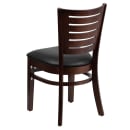 Flash Furniture XU-DG-W0108-WAL-BLKV-GG Restaurant Chair w/ Slat Back & Black Vinyl Seat - Beechwood Frame, Walnut Finish thumbnail 4