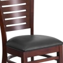 Flash Furniture XU-DG-W0108-WAL-BLKV-GG Restaurant Chair w/ Slat Back & Black Vinyl Seat - Beechwood Frame, Walnut Finish thumbnail 7