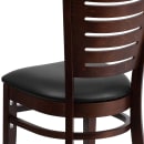 Flash Furniture XU-DG-W0108-WAL-BLKV-GG Restaurant Chair w/ Slat Back & Black Vinyl Seat - Beechwood Frame, Walnut Finish thumbnail 8