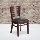 Flash Furniture XU-DG-W0108-WAL-BLKV-GG Restaurant Chair w/ Slat Back & Black Vinyl Seat - Beechwood Frame, Walnut Finish thumbnail 9