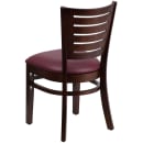 Flash Furniture XU-DG-W0108-WAL-BURV-GG Restaurant Chair w/ Slat Back & Burgundy Vinyl Seat - Beechwood Frame, Walnut Finish thumbnail 3