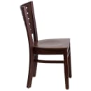 Flash Furniture XU-DG-W0108-WAL-WAL-GG Restaurant Chair w/ Slat Back - Beechwood, Walnut Finish thumbnail 2
