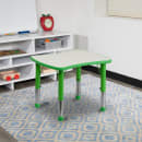 Flash Furniture YU-YCY-098-RECT-TBL-GREEN-GG Rectangular Preschool Activity Table - 26 5/8"L x 21 7/8"W, Plastic Top, Green/Gray thumbnail 4