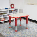 Flash Furniture YU-YCY-098-RECT-TBL-RED-GG Rectangular Preschool Activity Table - 26 5/8"L x 21 7/8"W, Plastic Top, Red/Gray thumbnail 4