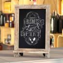 Flash Furniture 10-HFKHD-GDI-CRE8-322315-GG Chalkboard Sign w/ Legs - 10 Pack, 9 1/2"W x 14"H, Pine Wood Frame, Brown thumbnail 4
