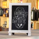Flash Furniture 10-HFKHD-GDIS-CRE8-022315-GG Chalkboard Sign w/ Legs - 10 Pack, 9 1/2"W x 14"H, Pine Wood Frame, White thumbnail 4