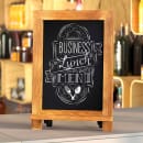 Flash Furniture 10-HFKHD-GDIS-CRE8-122315-GG Chalkboard Sign w/ Legs - 10 Pack, 9 1/2"W x 14"H, Pine Wood Frame, Brown thumbnail 4