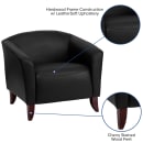 Flash Furniture 111-1-BK-GG Reception Arm Chair - Black LeatherSoft Upholstery, Cherry Wood Feet thumbnail 3