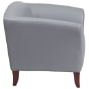 Flash Furniture 111-1-GY-GG Reception Arm Chair - Gray LeatherSoft Upholstery, Cherry Wood Feet thumbnail 4