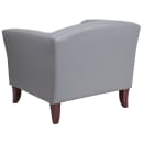 Flash Furniture 111-1-GY-GG Reception Arm Chair - Gray LeatherSoft Upholstery, Cherry Wood Feet thumbnail 5