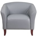 Flash Furniture 111-1-GY-GG Reception Arm Chair - Gray LeatherSoft Upholstery, Cherry Wood Feet thumbnail 6