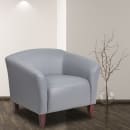 Flash Furniture 111-1-GY-GG Reception Arm Chair - Gray LeatherSoft Upholstery, Cherry Wood Feet thumbnail 9