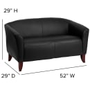 Flash Furniture 111-2-BK-GG Reception Loveseat w/ Black LeatherSoft Upholstery, Cherry Wood Feet thumbnail 2