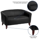 Flash Furniture 111-2-BK-GG Reception Loveseat w/ Black LeatherSoft Upholstery, Cherry Wood Feet thumbnail 3