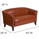 Flash Furniture 111-2-CG-GG Reception Loveseat w/ Cognac LeatherSoft Upholstery, Cherry Wood Feet thumbnail 2