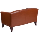 Flash Furniture 111-2-CG-GG Reception Loveseat w/ Cognac LeatherSoft Upholstery, Cherry Wood Feet thumbnail 4