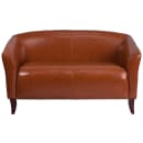 Flash Furniture 111-2-CG-GG Reception Loveseat w/ Cognac LeatherSoft Upholstery, Cherry Wood Feet thumbnail 7