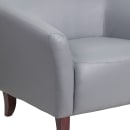 Flash Furniture 111-2-GY-GG Reception Loveseat w/ Gray LeatherSoft Upholstery, Cherry Wood Feet thumbnail 4