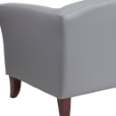 Flash Furniture 111-2-GY-GG Reception Loveseat w/ Gray LeatherSoft Upholstery, Cherry Wood Feet thumbnail 5