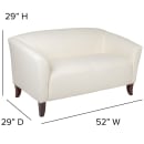Flash Furniture 111-2-WH-GG Reception Loveseat w/ White LeatherSoft Upholstery, Cherry Wood Feet thumbnail 2