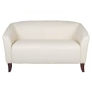 Flash Furniture 111-2-WH-GG Reception Loveseat w/ White LeatherSoft Upholstery, Cherry Wood Feet thumbnail 5