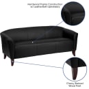 Flash Furniture 111-3-BK-GG 72 3/4" Reception Sofa w/ Black LeatherSoft Upholstery - Cherry Wood Feet thumbnail 3