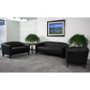 Flash Furniture 111-3-BK-GG 72 3/4" Reception Sofa w/ Black LeatherSoft Upholstery - Cherry Wood Feet thumbnail 7