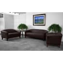 Flash Furniture 111-3-BN-GG 72 3/4" Reception Sofa w/ Brown LeatherSoft Upholstery - Cherry Wood Feet thumbnail 7