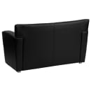 Flash Furniture 222-2-BK-GG Reception Loveseat w/ Black LeatherSoft Upholstery, Brushed Aluminum Feet thumbnail 3