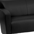 Flash Furniture 222-2-BK-GG Reception Loveseat w/ Black LeatherSoft Upholstery, Brushed Aluminum Feet thumbnail 4