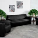 Flash Furniture 222-3-BK-GG 68 1/2" Reception Sofa w/ Black LeatherSoft Upholstery - Brushed Aluminum Feet thumbnail 7
