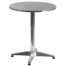 Flash Furniture TLH-ALUM-24RD-017BCHR2-GG 23 1/2" Round Patio Table & (2) Arm Chair Set - Stainless Steel Top, Aluminum Base thumbnail 2