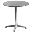 Flash Furniture TLH-ALUM-28RD-017BCHR4-GG 27 1/2" Round Patio Table & (4) Arm Chair Set - Stainless Steel Top, Aluminum Base thumbnail 2